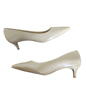 Sam Edelman Pointed Toe Leather Elegant Beige Heels Shoes Size 8